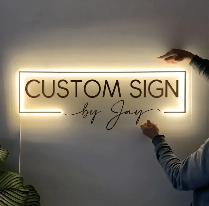 Custom Acrylic Business Logo Sign, Custom Light up Sign,3D Round Business Logo