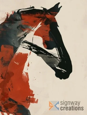 Abstract Horse Art Print - Modern Equine Canvas Decor