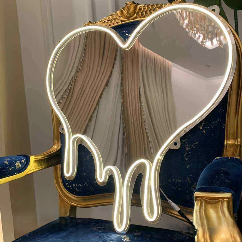 Melting Heart Neon Acrylic Selfie Mirror