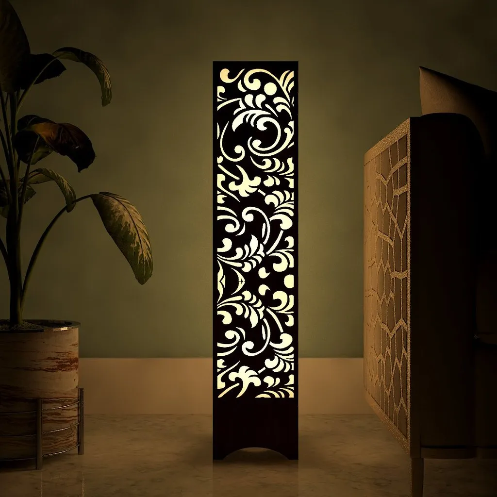 Elegant Floral Pattern Floor Lamp for Living Room Ambiance