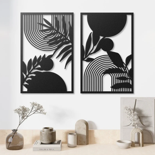 Modern Mid Century Wall Art, Set of 2