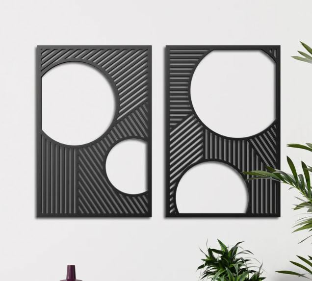 Geometric Mid Century Modern Wall Art Set