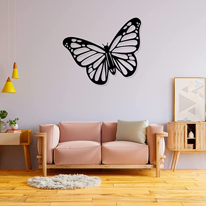 Butterfly Acrylic Wall Art - A Striking Monochrome Focal Point