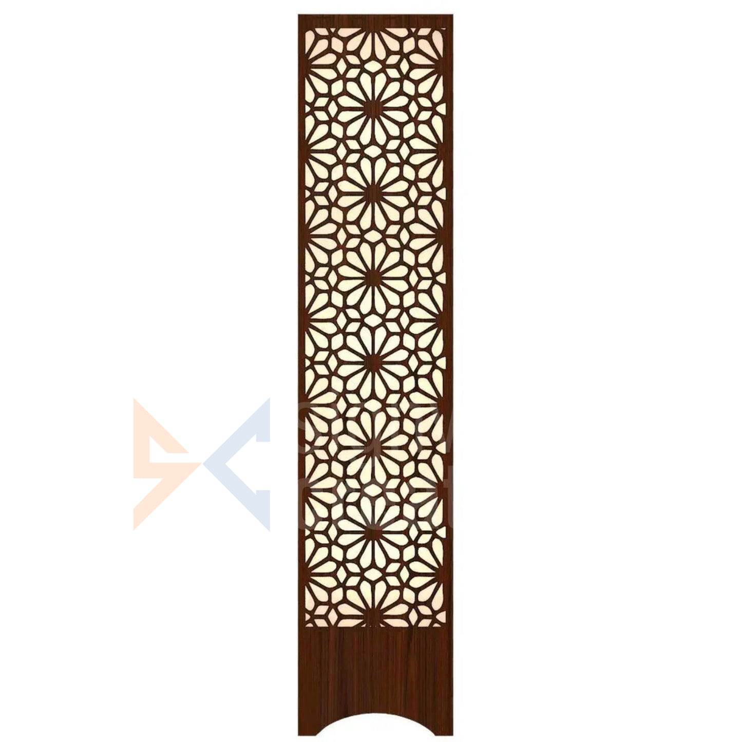 Pillar Shape Floor Lamp with Flower Pattern Design for Living Room, Bedroom