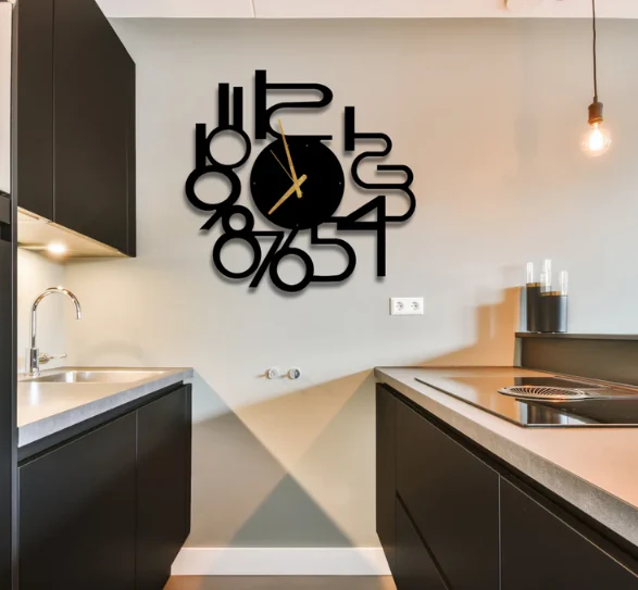Modern Acrylic Abstract Numbers Wall Clock