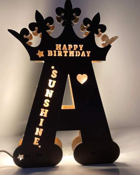 Customizable Wooden Engraved Name Personalized Night Light