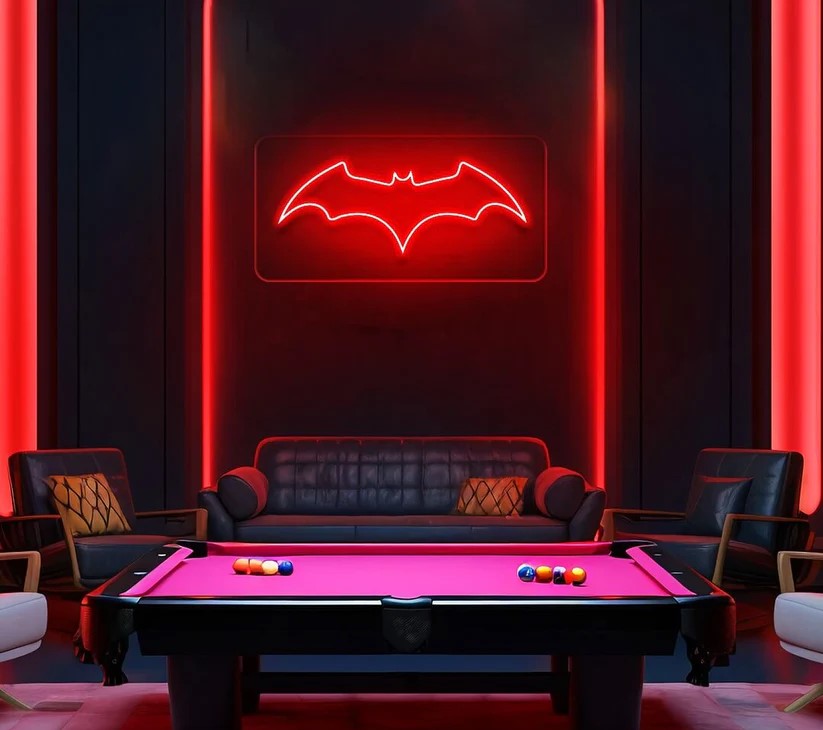 Neon Light Batman Sign