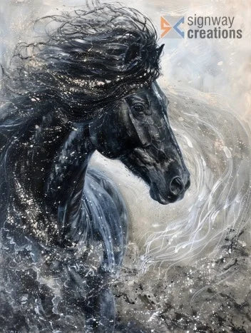 Abstract Horse Painting for Home Decor