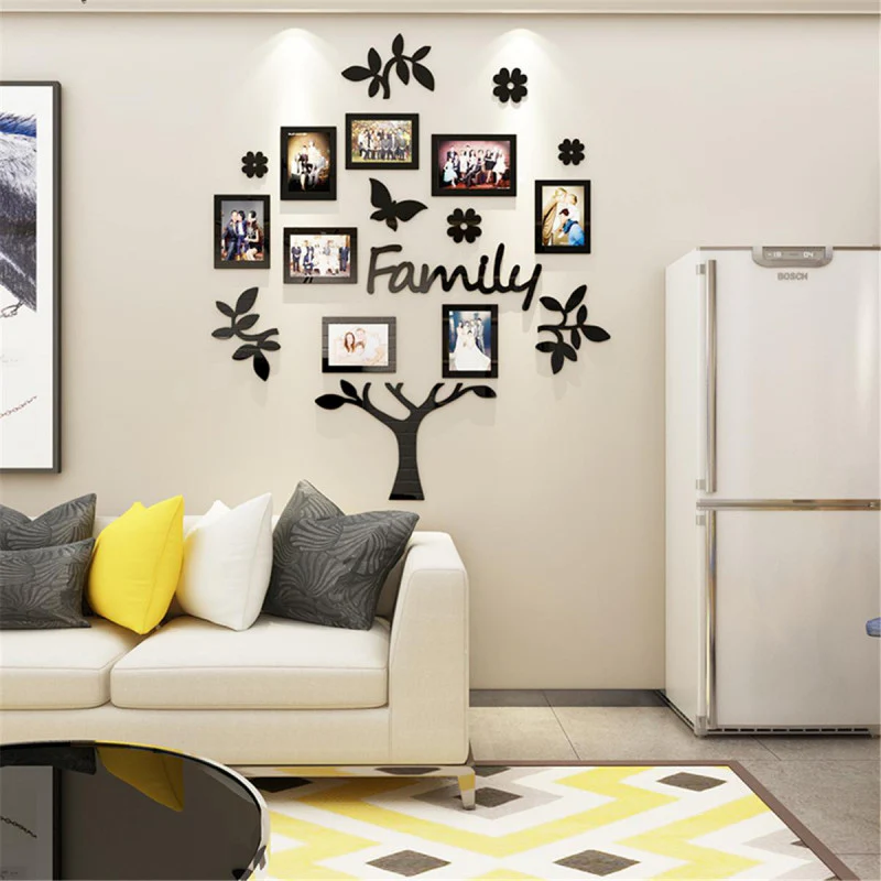 Frame Set Family Tree with Butterfly Acrylic Wall Art