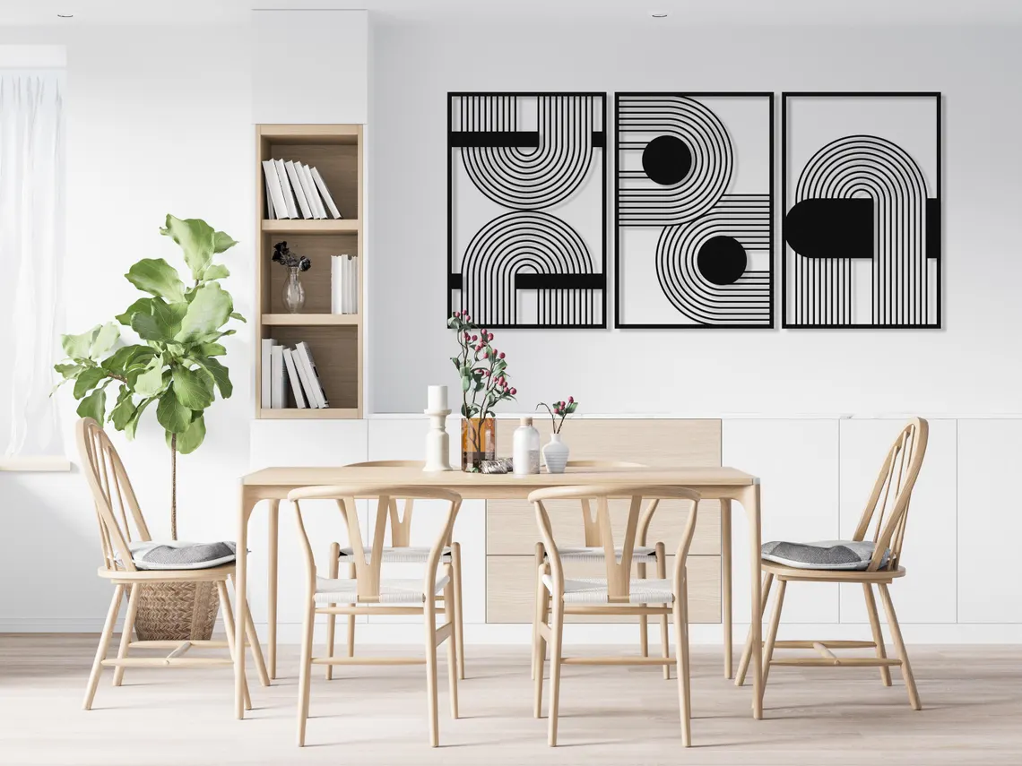 Modern Luxury Wall Art, Mid Century Wall Decor, Abstract Wall Sculpture, Geometric Wall Art