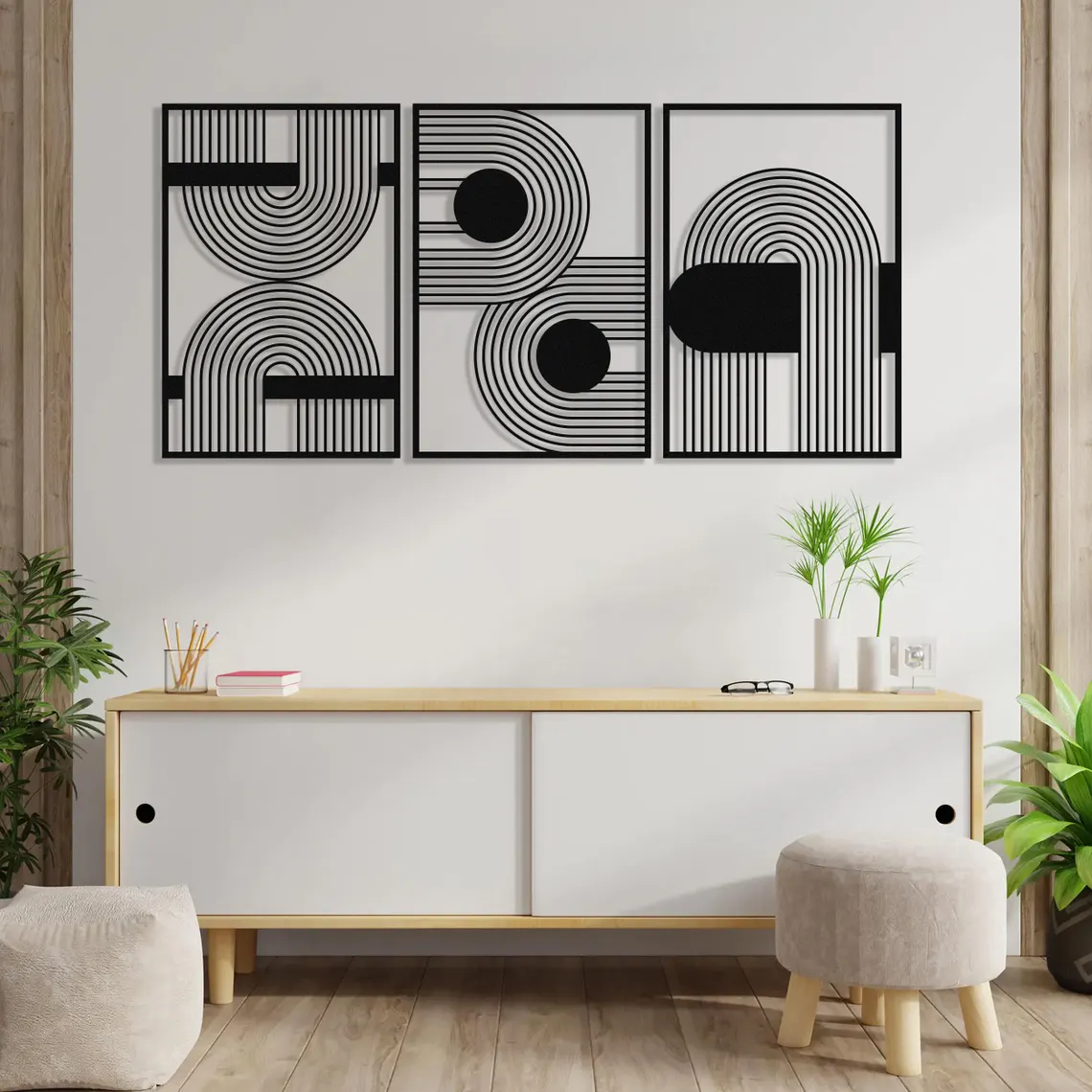 Modern Luxury Wall Art, Mid Century Wall Decor, Abstract Wall Sculpture, Geometric Wall Art