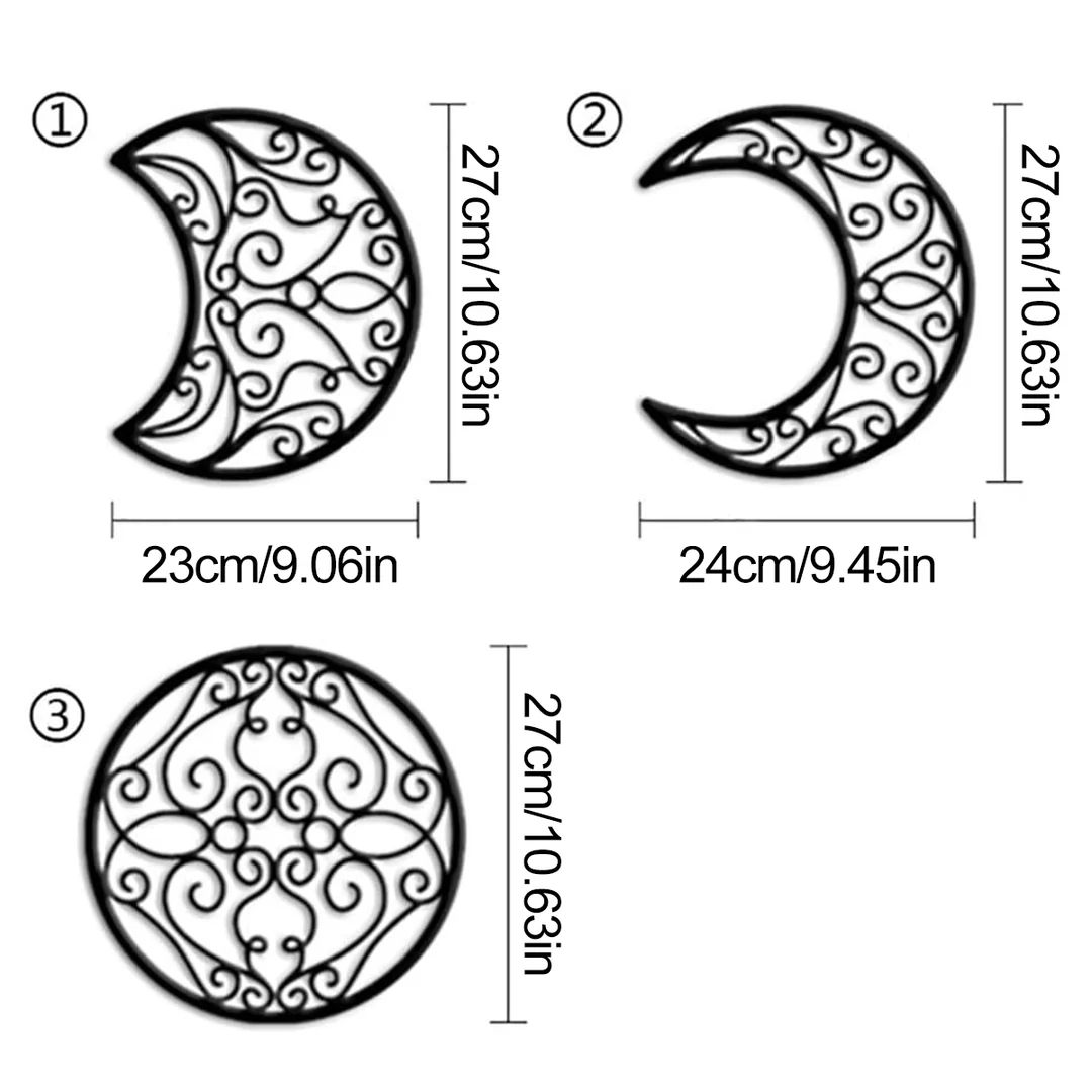 Five-Piece Wooden Cutout Moon Phase Set Wall Hanging