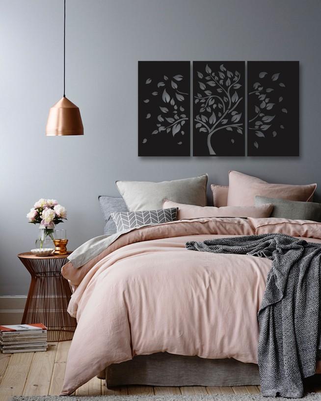 AmericanElm Autumn Tree Design 3 Pieces Decorative Acrylic Wall Decoration Art