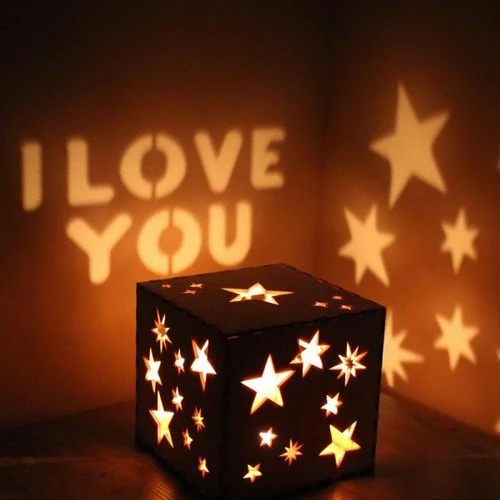 Engraved Wooden Shadow Message LED Light