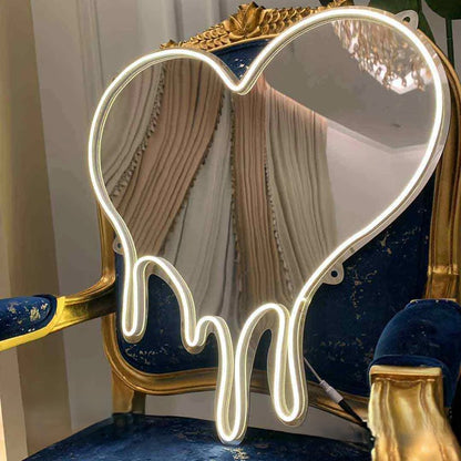 Melting Heart Neon Acrylic Selfie Mirror
