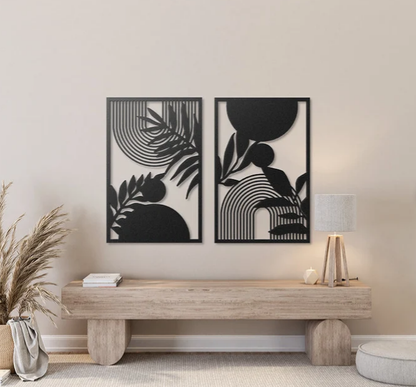 Modern Mid Century Wall Art, Set of 2