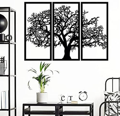 Tree Art Design Wall Decor Acrylic Self Adhesive 3D Stylish Showpieces for Home Decor - Interior Decoration (12 x 5 Inch) Pack of 3