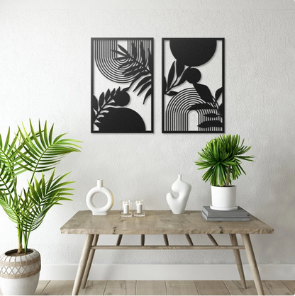 Modern Mid Century Wall Art, Set of 2