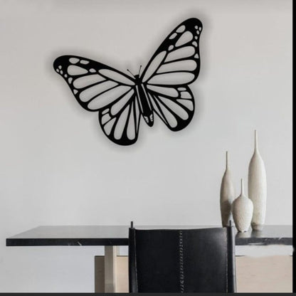 Butterfly Acrylic Wall Art - A Striking Monochrome Focal Point