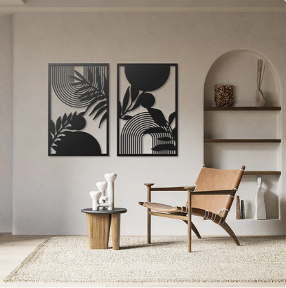 Modern Mid Century Wall Art, Set of 2
