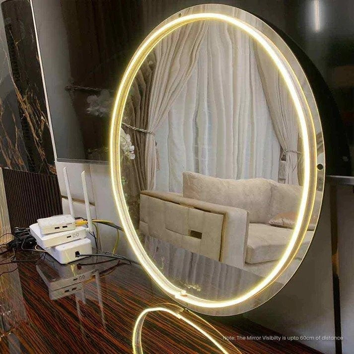 Round shape Neon Selfie Mirror