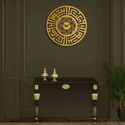 Arabic Sabr and Salat Written Kufic Premium Acrylic Wall Clock