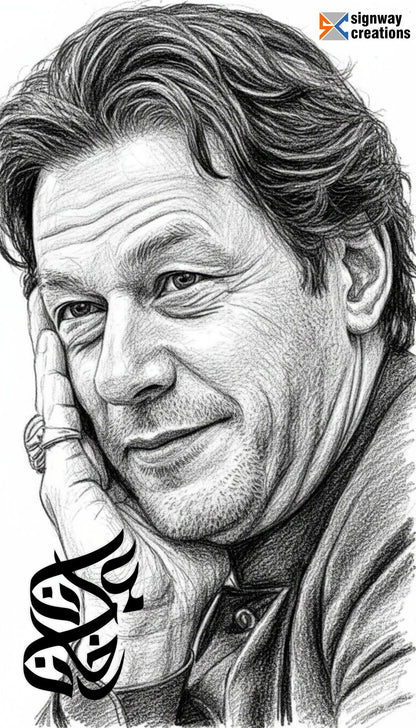Imran Khan Pencil Art Canvas Portrait