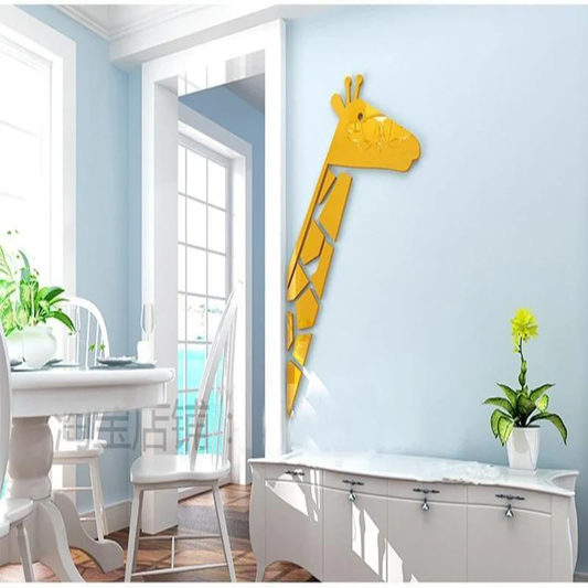 Whimsical Acrylic Wall Giraffe for Kids' Rooms