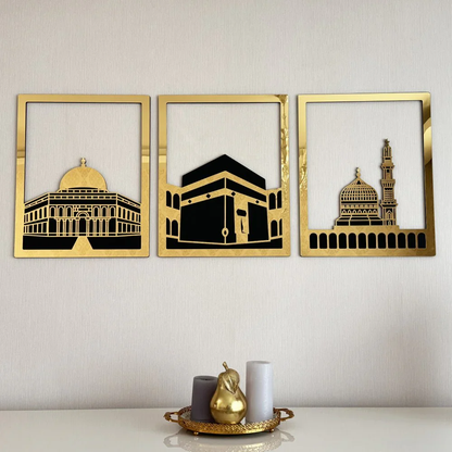 Masjid Al Aqsa Masjid Al-Haram Masjid An-Nabawi Islamic Wall Art
