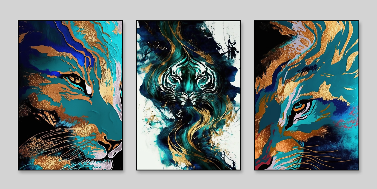 Born Wild – Tiger Canvas Set of 3