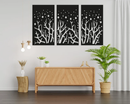 Set of 3 Acrylic Wall Decor, Branch Wall Art, Gift for Nature Lover, Wooden Farmhouse Gift