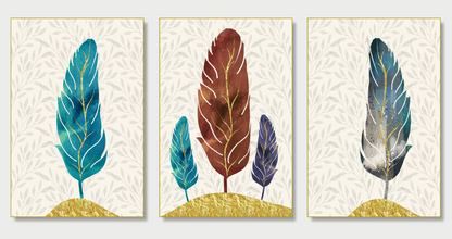 Watercolour & Gold Wall Canvas Set of 3