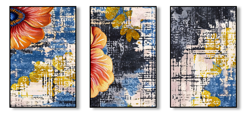 Bloom & Chaos – Abstract Floral Canvas Set of 3