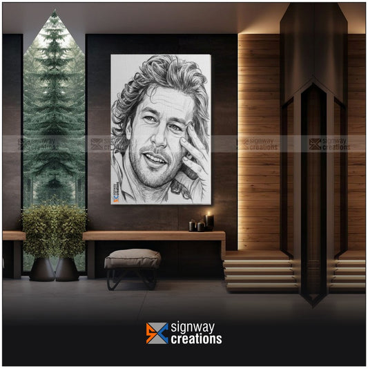 Imran Khan Pencil Art Canvas Portrait