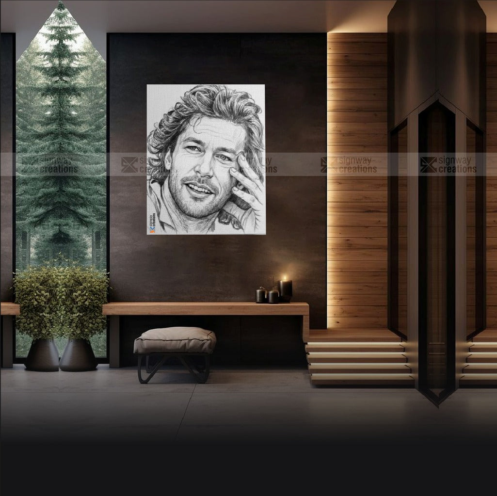 Imran Khan Pencil Art Canvas Portrait