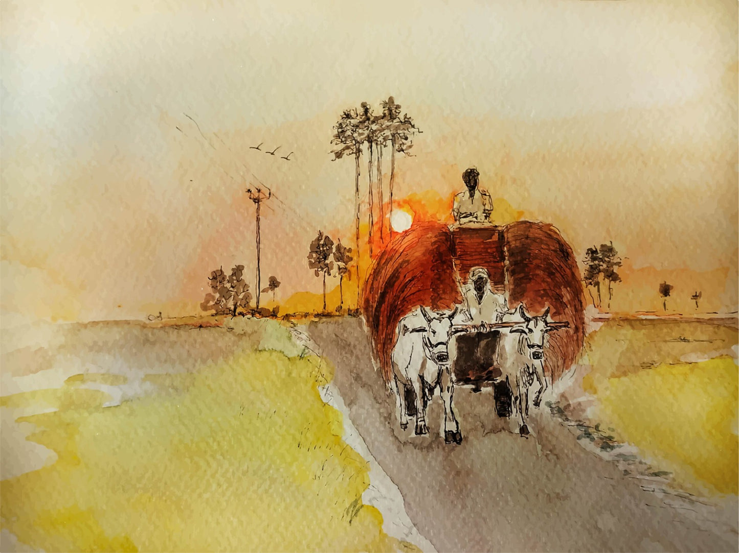 The Farmer's Return at Sunset