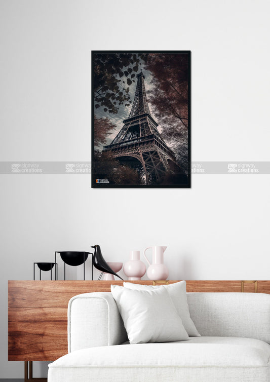 Eiffel Tower Dark Moody Canvas Wall Art