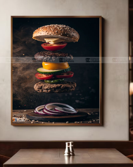 Cinematic Burger Art Canvas