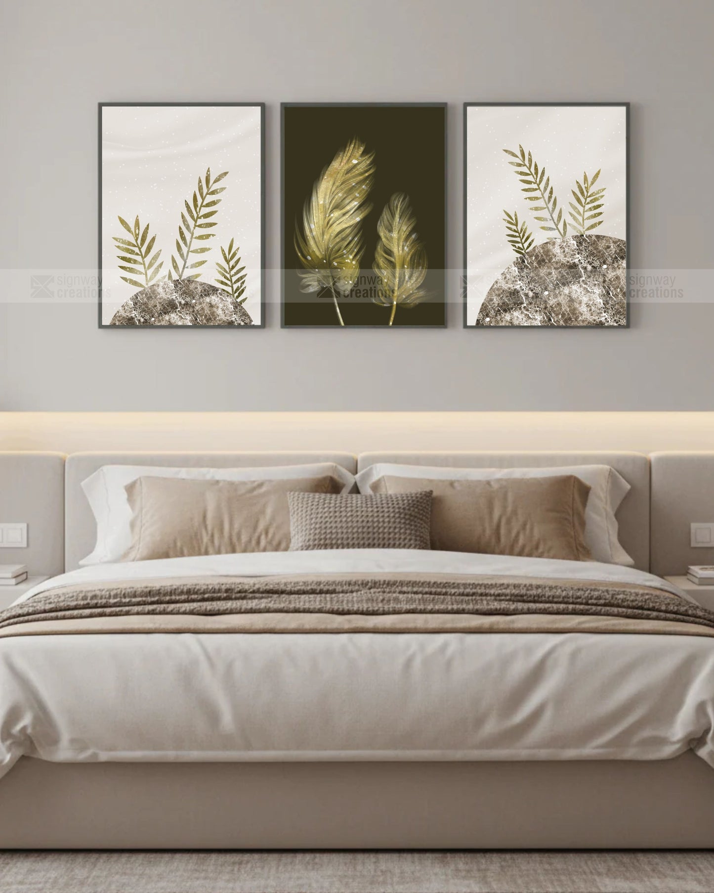 The Golden Quill – Dark Luxury Canvas Set of 3