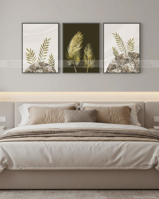 The Golden Quill – Dark Luxury Canvas Set of 3