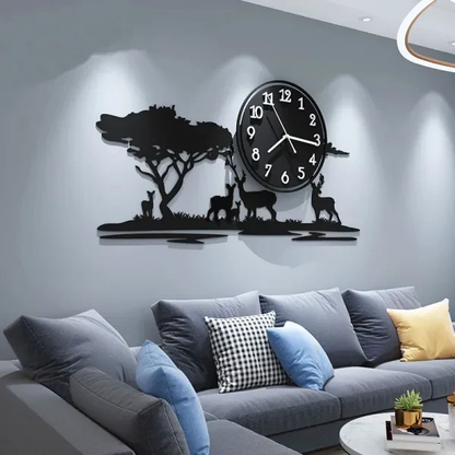 Majestic Savanna - An Awe-Inspiring Acrylic Wall Clock