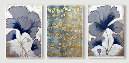 The Blue Petal Canvas Set of 3