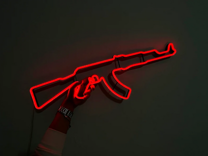 Gun Led Neon Signs AK 47 gift Pistol LED Neon Lights Gun Wall Art Décor Neon