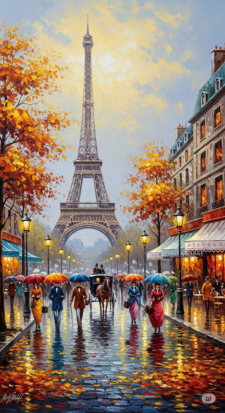Parisian Rainy Street