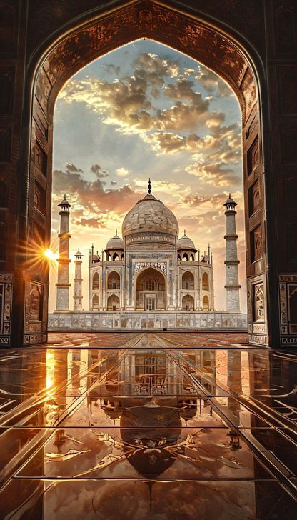 Taj Mahal Sunrise Through the Archway