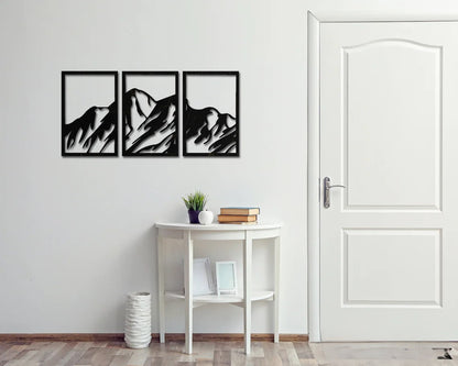 Mountain Wall Art, Set of 3 Wall Decor, 3 Acrylic Panel Mountain Landscape Wall Art