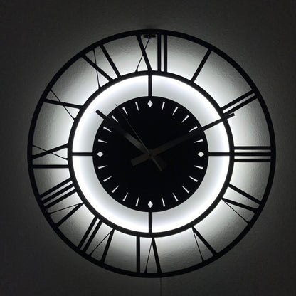 Unique Led Wall Clock, Led Lighted Wall Decor, Modern Led Clock, Led Wall Clock, Roman Numeral Clock