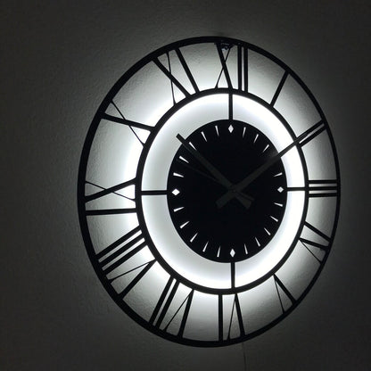 Unique Led Wall Clock, Led Lighted Wall Decor, Modern Led Clock, Led Wall Clock, Roman Numeral Clock