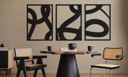 Modern Abstract Wall Decor, 3 Pieces Abstract Wall Art, Modern set of 3 wall art, Home Decor Wall Art