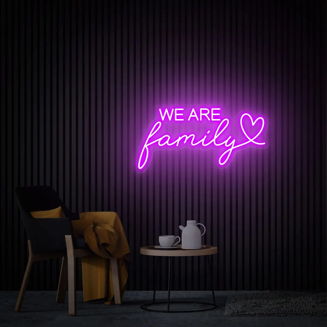 We Are Family Neon Sign, Family Neon Wall Art